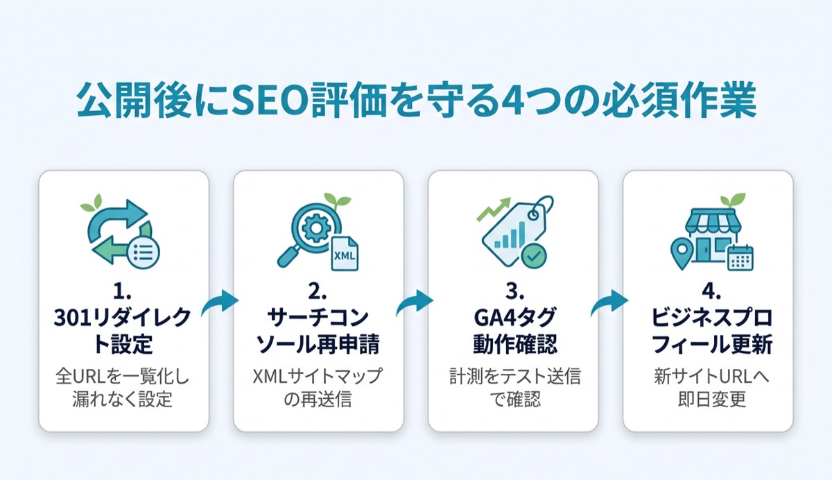 公開後にSEO評価を守る4つの必須作業