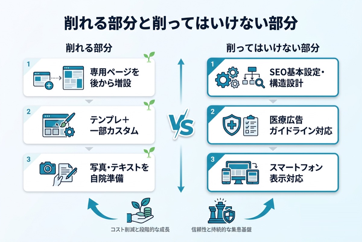 削れる部分と削ってはいけない部分