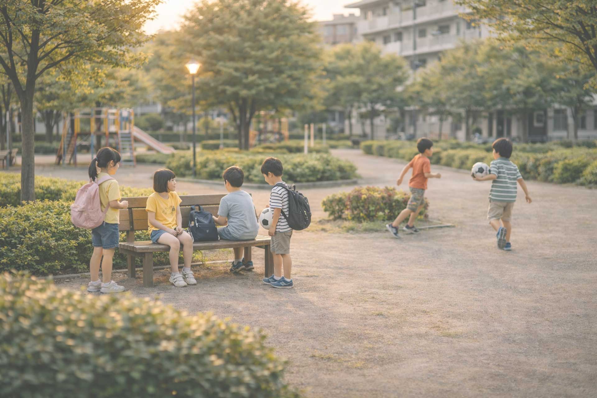 子どもたちの安心できる環境を支えるイメージ